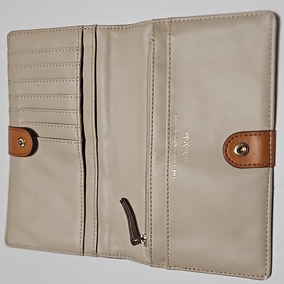 Stella & Dot Brown Checkbook Charge Card Coin Wallet #P-19 - Picture 11 of 14